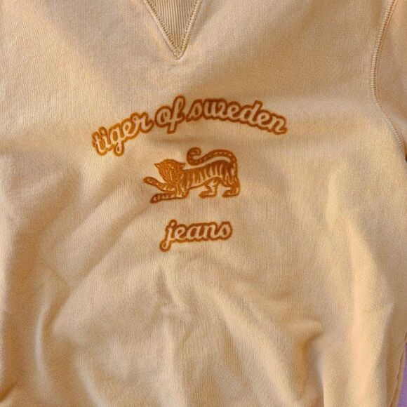 Tiger of Sweden Mustard Yellow Obscura Print Flocked Sweatshirt S - Picture 6 of 8